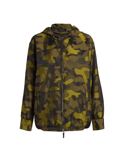 Piazza Sempione Camouflage Jacquard Fil Coupe Jacquard Parka With Hood In  Light Green Dark Green | ModeSens