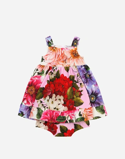 Dolce & Gabbana Baby Girl's Floral Cotton Dress With Bloomers In Neutral