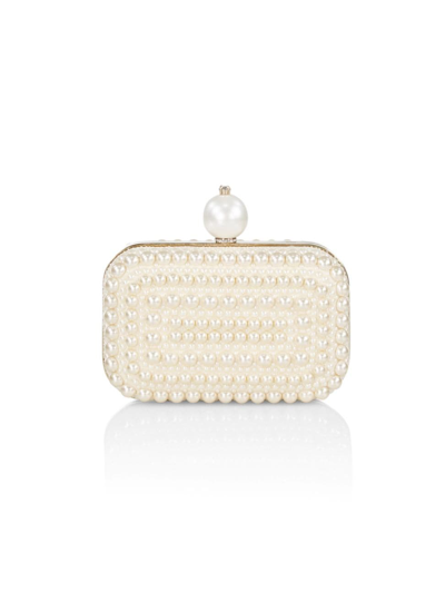 Jimmy Choo Women's Small Cloud Faux Pearl-embellished Leather Clutch In White