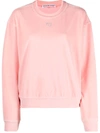 Alexander Wang T Crystal-embellished Cotton-blend Velour Sweatshirt In Pink