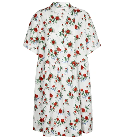 See By Chloé Dita-print Short-sleeve Cotton-poplin Shirt Dress In White