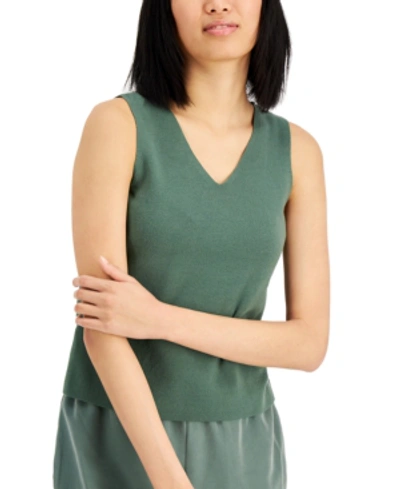 Alfani Petite Sleeveless V-neck Sweater, Created For Macy's In Blooming Cactus