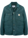 Carhartt Organic-cotton Shirt-jacket In Deep Lagoon