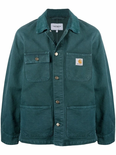 Carhartt Organic-cotton Shirt-jacket In Deep Lagoon