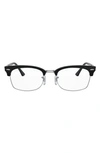 Ray Ban Clubmaster 52mm Blue Light Blocking Glasses In Shiny Black