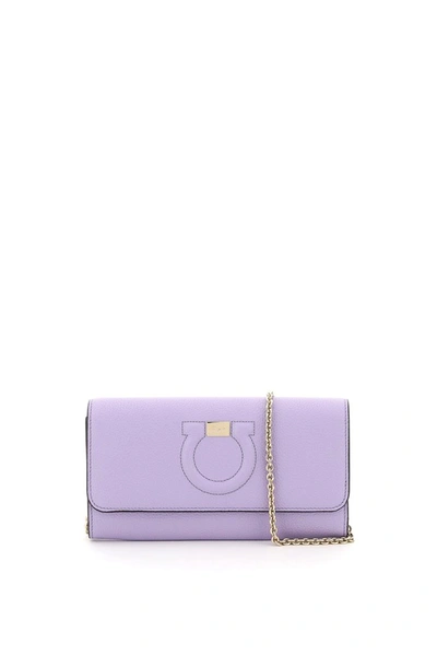 Ferragamo Gancini Clutch In Purple