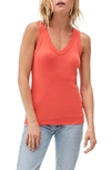 Michael Stars Maya Cotton V-neck Tank In Flame