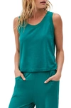 Michael Stars Shannon Crop Relaxed Tank In Emerald