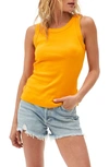 Michael Stars Paloma Cotton Tank Top In Saffron