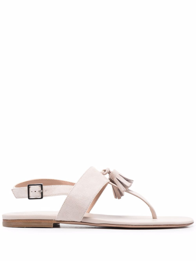 Scarosso Emma Flat Sandals In Sand Suede