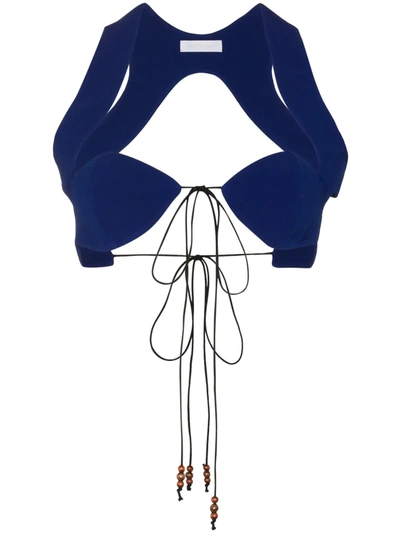 Maximilian X Browns Focus Laced Bra Top In Blau
