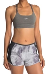 Nike Indy Strappy Sports Bra In Carbon Heather/white
