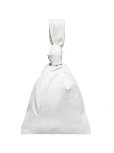 Bottega Veneta White Ladies Bv Twist Knotted Handle Clutch Bag