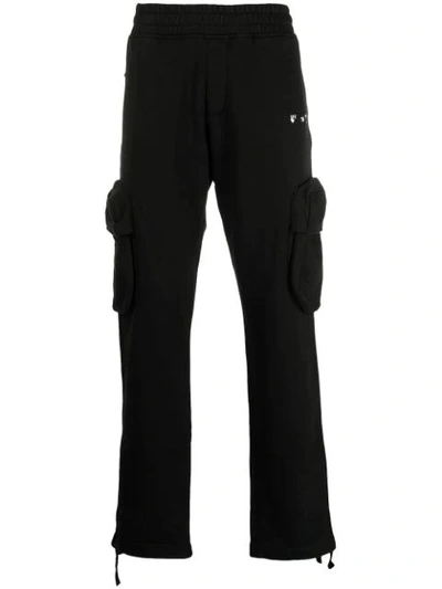 Off-white New Logo Cargo-style Track Pants In Black