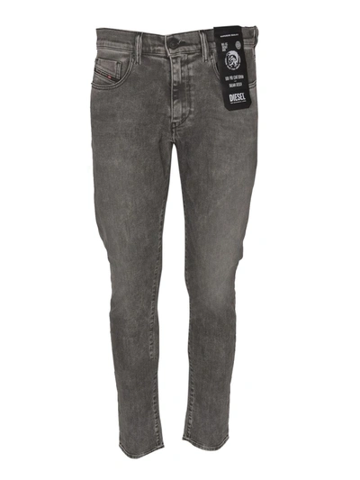 Diesel D-strukt Slim Fit Jeans In Faded Black In Grey