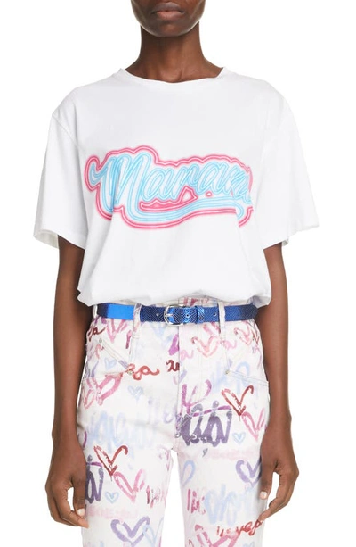 Isabel Marant Zaof Logo Cotton Graphic Tee In White