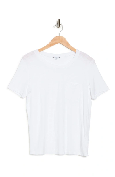 James Perse Crew Neck Pocket T-shirt In White