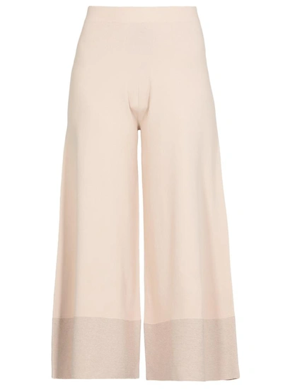 D-exterior Lurex Palazzo Trousers In Crema