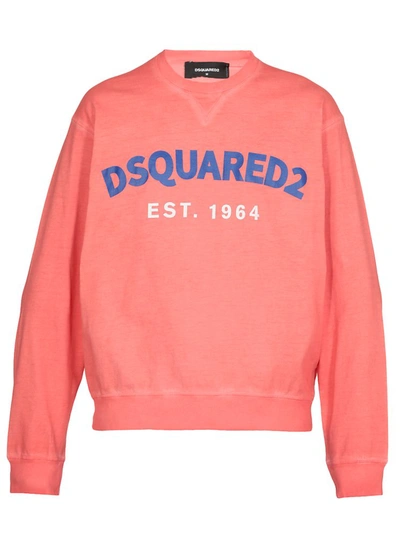 Dsquared2 Cotton Sweatshirt In Light Red