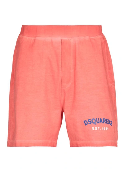 Dsquared2 Cotton Shorts In Light Red