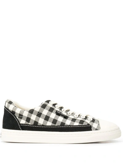 Tory Burch Classic Court Gingham Trainers In Black Gingham/perfect Black