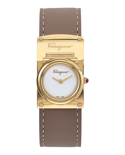 Ferragamo Boxyz Quartz White Dial Ladies Watch Sfhs00320 In Gold
