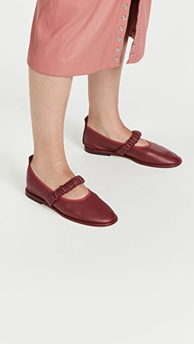 Wandler Dash Lambskin Mary Jane Ballerina Flats In Tibet