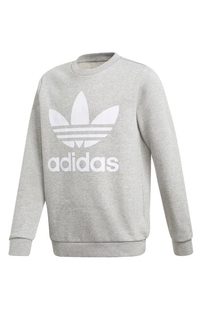 Adidas Originals Adidas Kids' Originals Trefoil Casual Crewneck Sweatshirt In Medium Grey Heather