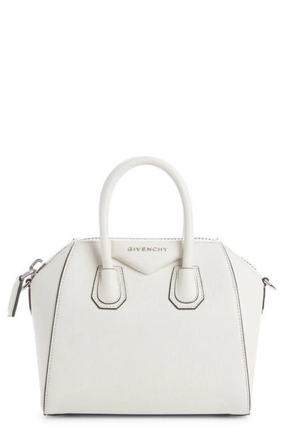 Givenchy Antigona Mini Box Calfskin Satchel Bag, Bright Pink In 105 Ivory