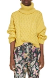 Isabel Marant Étoile Ingrid Turtleneck Cable-knit Sweater In Yellow