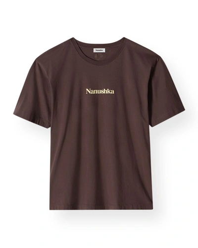 Nanushka Reece Organic Cotton Logo T-shirt In Nutmeg