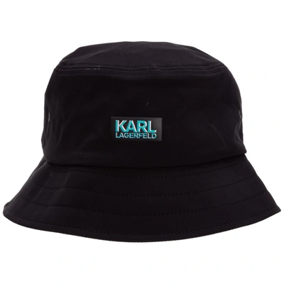 Karl Lagerfeld Logo Appliqué Bucket Hat In Black