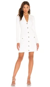 L Agence Breanna V-neck Mini Dress In White