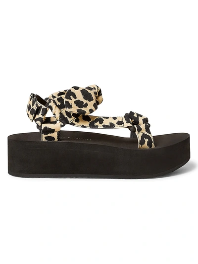 Loeffler Randall Marlo Leopard Flatform Sandals