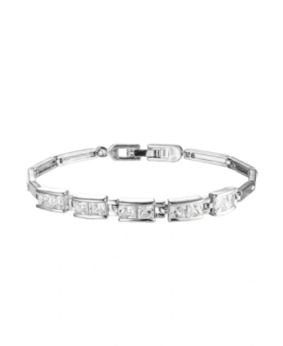 A & M Silver-tone Diamond Accent Tennis Bracelet