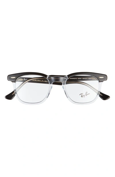 Ray Ban 48mm Small Blue Light Blocking Glasses In Transparent Black/ Clear