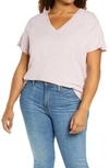 Madewell Whisper Cotton V-neck T-shirt In Classic Lilac