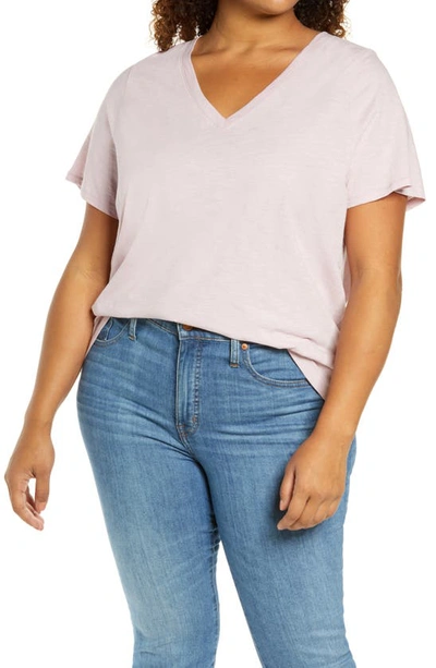 Madewell Whisper Cotton V-neck T-shirt In Classic Lilac