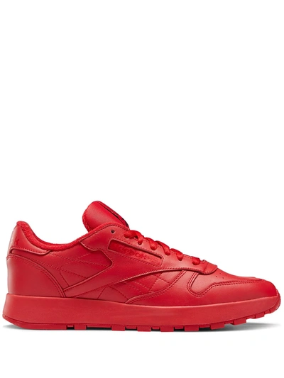 Reebok + Maison Margiela Project 0 Classic Tabi Split-toe Leather Sneakers In Red