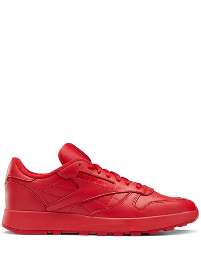 Reebok + Maison Margiela Project 0 Classic Tabi Split-toe Leather Trainers In Red