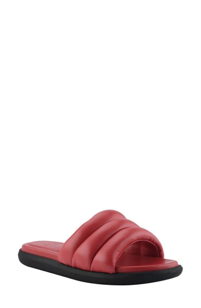 Marc Fisher Ltd Yessy Slide Sandal In Tomato Leather