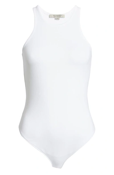 Allsaints Womens Optic White Norma Stretch-lyocell Bodysuit 12