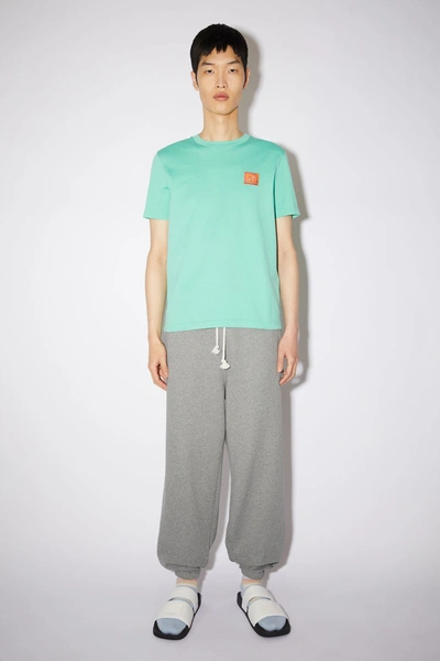 Acne Studios Face Patch T-shirt In Jade Green