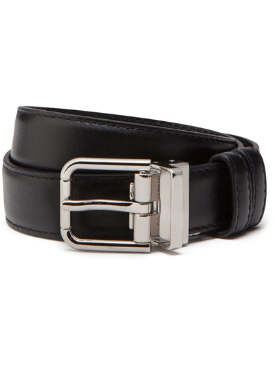 Dolce & Gabbana Logo Plaque Buckle Belt In Black