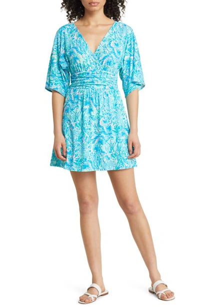 Lilly Pulitzer Parigi Skort Romper In Surf Blue Coral Of The Story