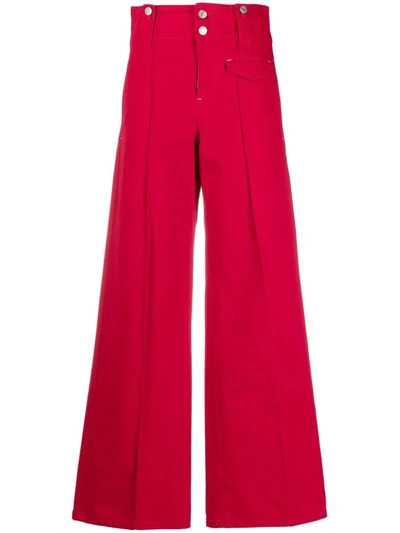 Isabel Marant High-waisted Flared Leg Trousers In Red