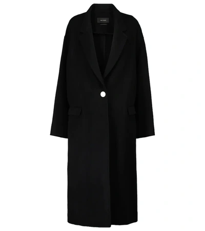 Isabel Marant Efezia Single-breasted Black Coat In Wool Blend In Nero