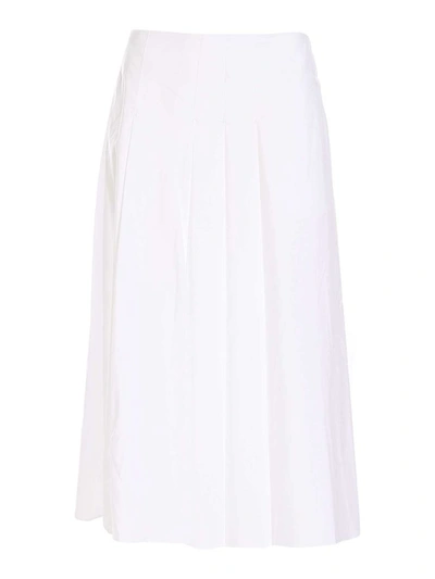 Max Mara Rose Midi Skirt In White