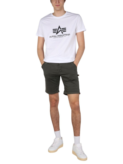 Alpha Industries Basic T-shirt White Cotton T-shirt With Front Logo Print