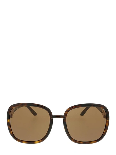 Gucci Eyewear Square Frame Sunglasses In Brown